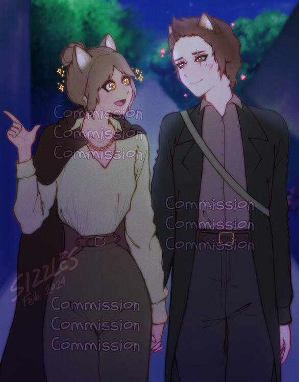 Couple commission thigh up